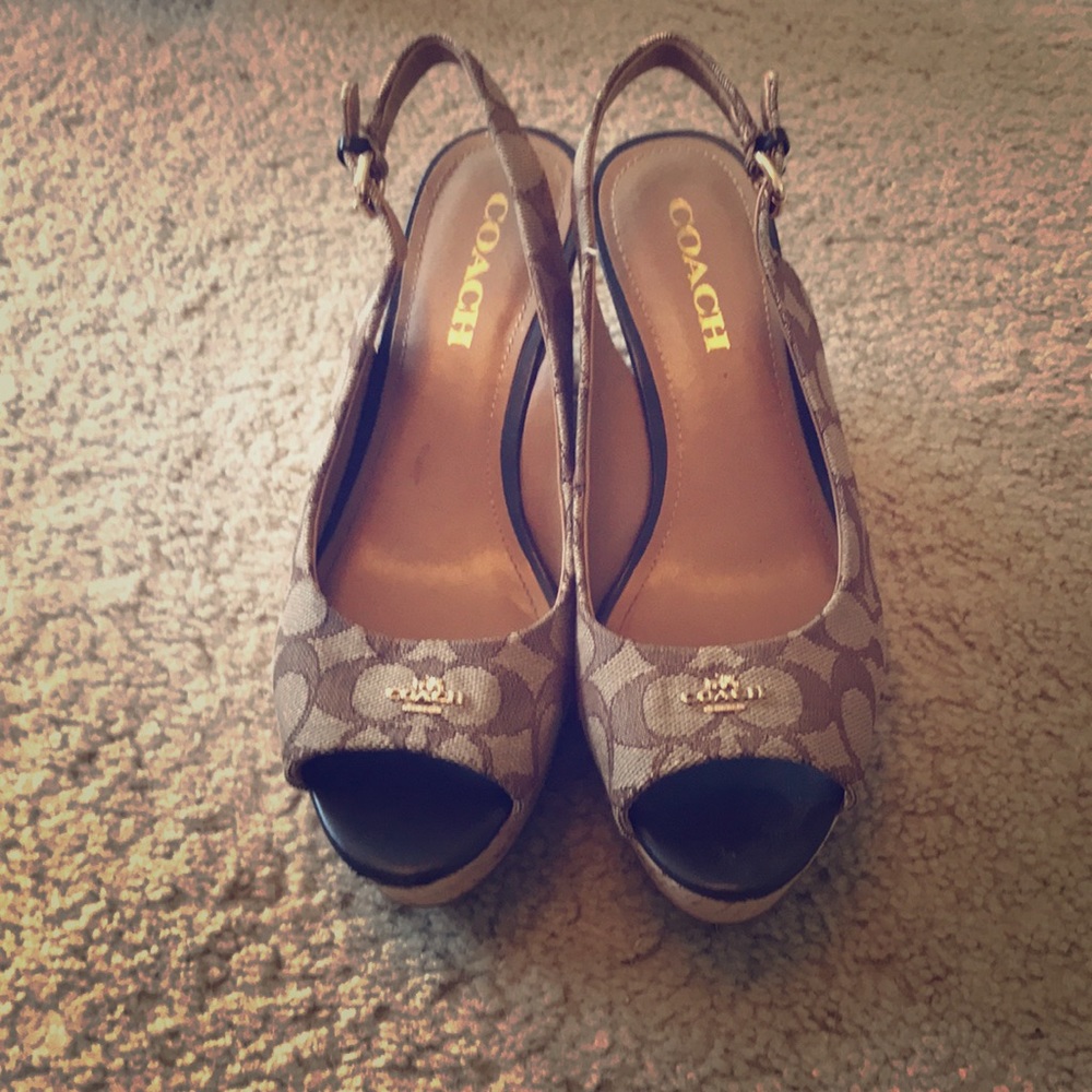 Sling back wedge sandals